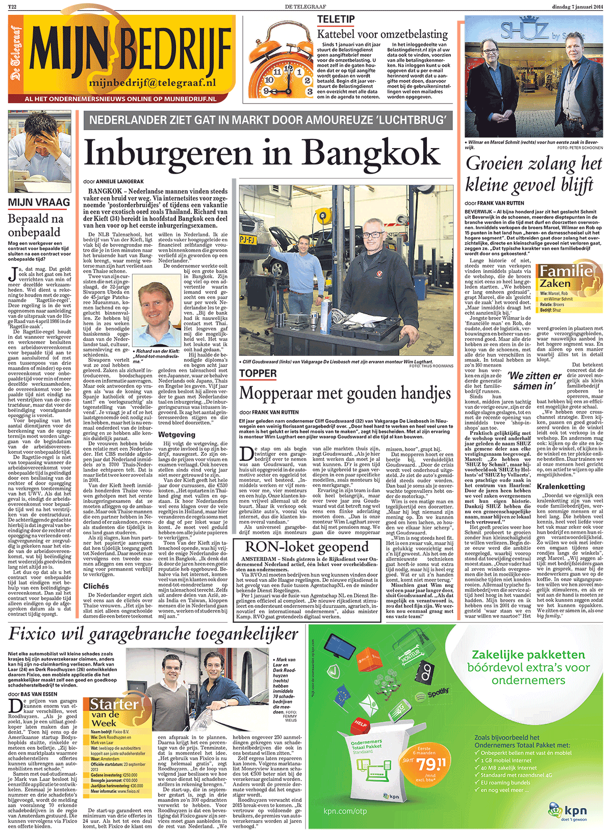 artikel in de telegraad - nederlands leren in bangkok